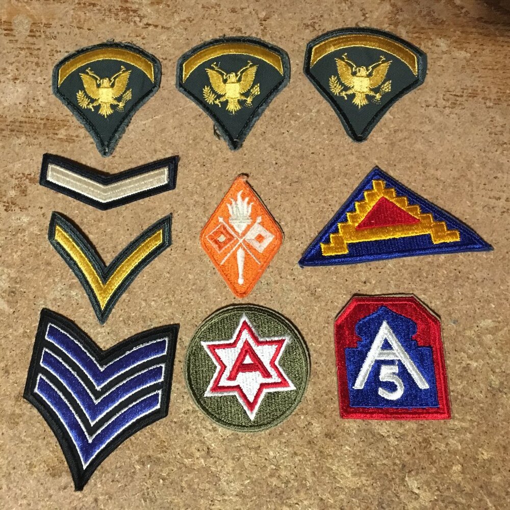 10X MILITARY U.S. ARMY PATCHES 5TH ARMY 6TH 7TH SIGNAL CORPS SPECIALIST 5 SPEC R
